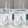 Mediterranean Style Sailing Boat Model Handmade Nautical Decor Miniature Sailboat  Party Decoration