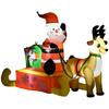 4ft Christmas Inflatable Santa Claus Sledge Sleigh Reindeer Blow Up Decoration Xmas Décor for Garden