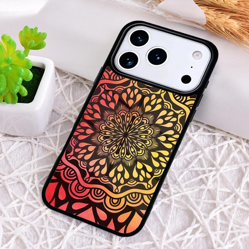 Mandala Flower Totem Phone Case for iPhone 17 Air 16 15 11 12 14 13 Pro Max Shockproof Cover