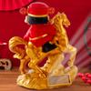 Chinese Style God of Fortune Sculpture Auto Shaking Zodiac Horse God of Wealth Car Ornament Solar Powered Lovely Design