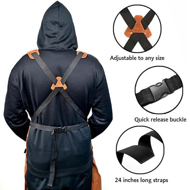 Tablier de travail en polaire imperméable ignifugé pour la menuiserie, les électriciens et le barbecue avec logo personnalisé.