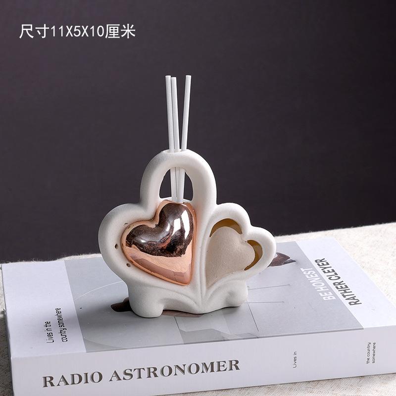 Christmas Ceramic Decoration Nordic Creative Small House Aromatherapy LED Tabletop Atmosphere Decorative Ceramic Crafts Fairy