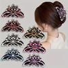 Kristallverzierter Schmetterlings-Haarklammer-Clip Großer Strass-Haarklammer für Damen Mädchen Netzdesign Haaraccessoire Seitenclip
