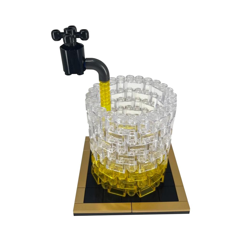 MOC Whiskey Glass Building Blocks Model Whiskey Glass With Coaster Bricks Assembly Toys Kids Birthday Gifts Christmas Surprise