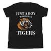 Just A Boy Who Loves Tigers Wild Animal Tiger Lover Youth Short Sleeve T-Shirt