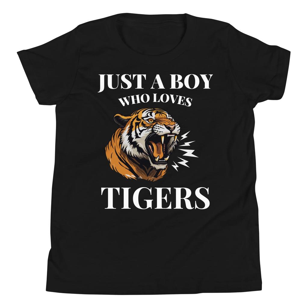 Just A Boy Who Loves Tigers Wild Animal Tiger Lover Youth Short Sleeve T-Shirt