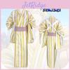 Anime Piratenkönig Cosplay Kostüm Zoro Gelb Gestreifter Kimono Rollenspiel Outfit