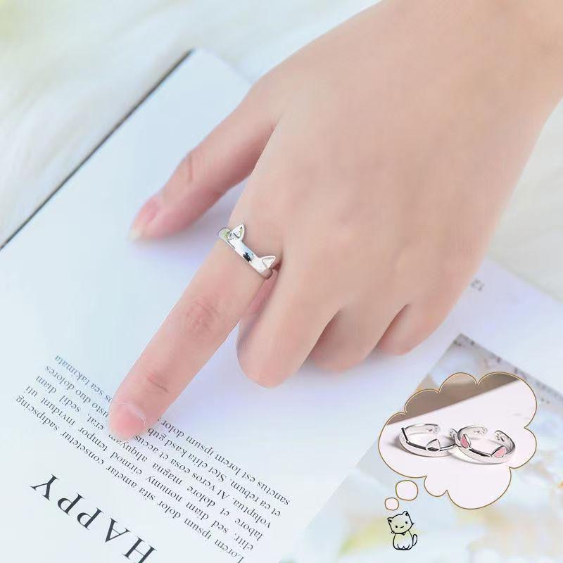 Adorable Cat Paw & Ear Adjustable Ring - Cute Japanese & Korean Fashion