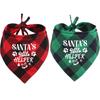 2PCS Merry Christmas Dog Bandanas Classic Plaid Christmas Xmas Dog Christmas Bandana Pet Scarf Dog Cat Xmas Accessories Gifts