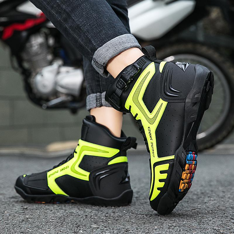 Unisex Motorcycle Boots Large Size Anti-Slip Anti-Collision Protective Riding Sports Shoes for Men Outdoor