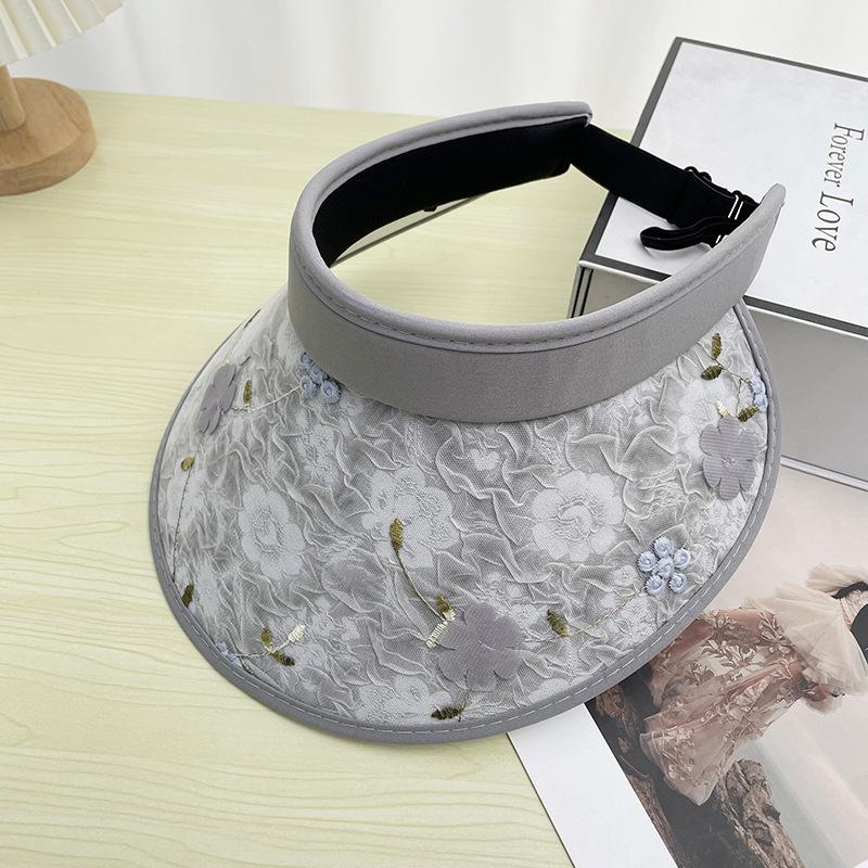 

Sweet National Style Flower Sun Hat Children S Summer Versatile Empty Top Hat Big Brim Face Covering Sun Protection Hat One size fits all for adults 55-57cm