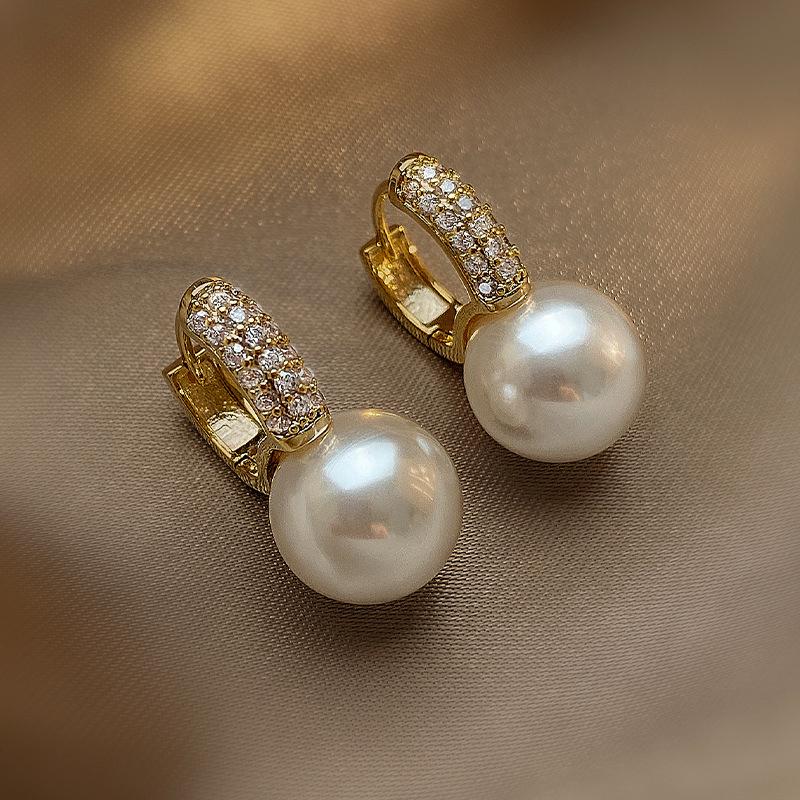 Trend Elegante Og Utsøkte Perle Øredobber For Kvinner Smykker Bryllupsfest Premium Gave