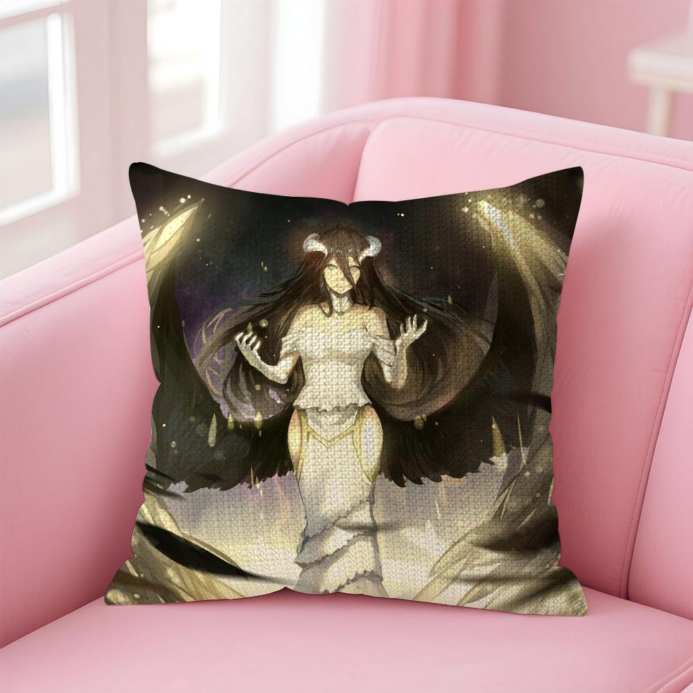 Anime OOVERLORD Albedo Cushion Cover Natural Linen Pillow Case DoubleSided Print Decorative Sofa Pillowcase Home Decor Gift