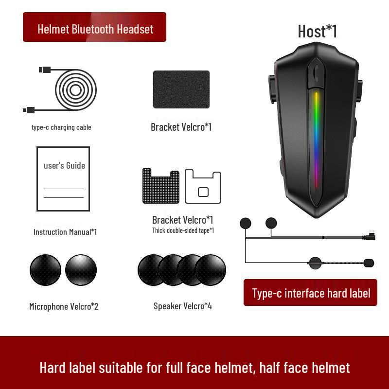 Waterproof Bluetooth Motorcycle Helmet Earphones with Noise Cancelling & Multi-person Intercom