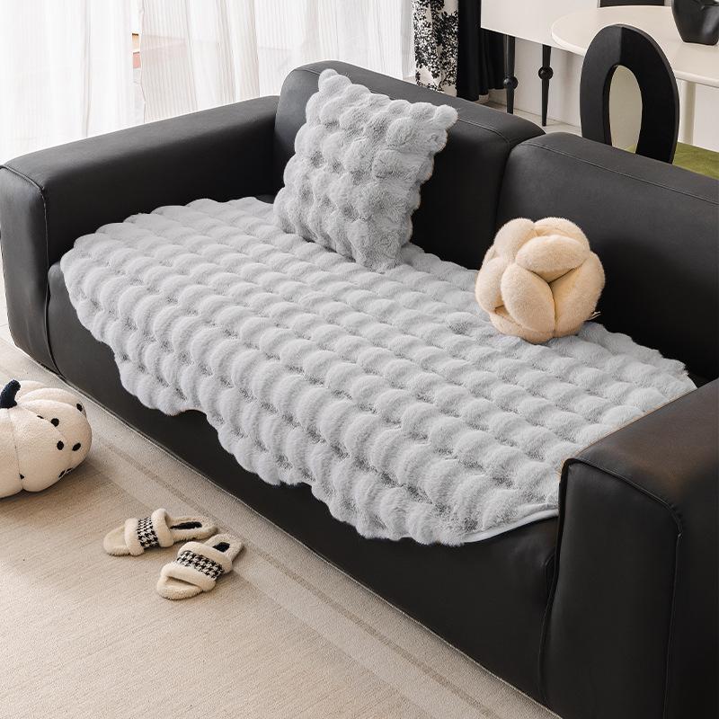 Special-Shaped Irregular Sofa Cushion Autumn And Winter Thickened Plush Straight-Breasted Leather Sofa Seat Cushion  New High-End Cover Cloth