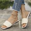 Women's Flat Casual Slippers 2025 New Solid Color Outside Wear