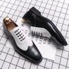 Fashion Men's Oxford Pointeds Business Dress Brogue Designer Carved Shoes For Men Loafers Outdoor Flat Male Wedding Shoes 38~46