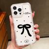 Bowknot Pattern Clear Silicone Phone Case For iPhone 16E 16 Pro Max 15 Pro 14 13 12 11 Diamond Frame Shockproof Soft Bumper Cover
