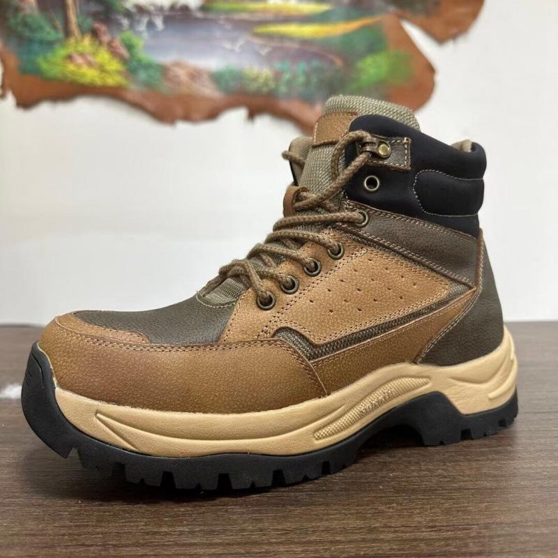 Platform Ski Shoes High-top Mountaineering New Waterproof and Non-slip Thickened Wool Warm Snow Boots Men's Ultra-light Cotton Shoes