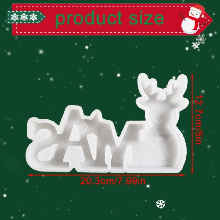 Christmas Deer Silicone Molds for Art Craft Silicone Epoxy Resin Mould for Epoxy Resin Candle Holder Gypsum Ornament