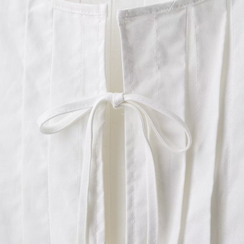 Kaslead New Women clothes Western Style Fashion Simple and Versatile French style Lace-up Short Vest Top