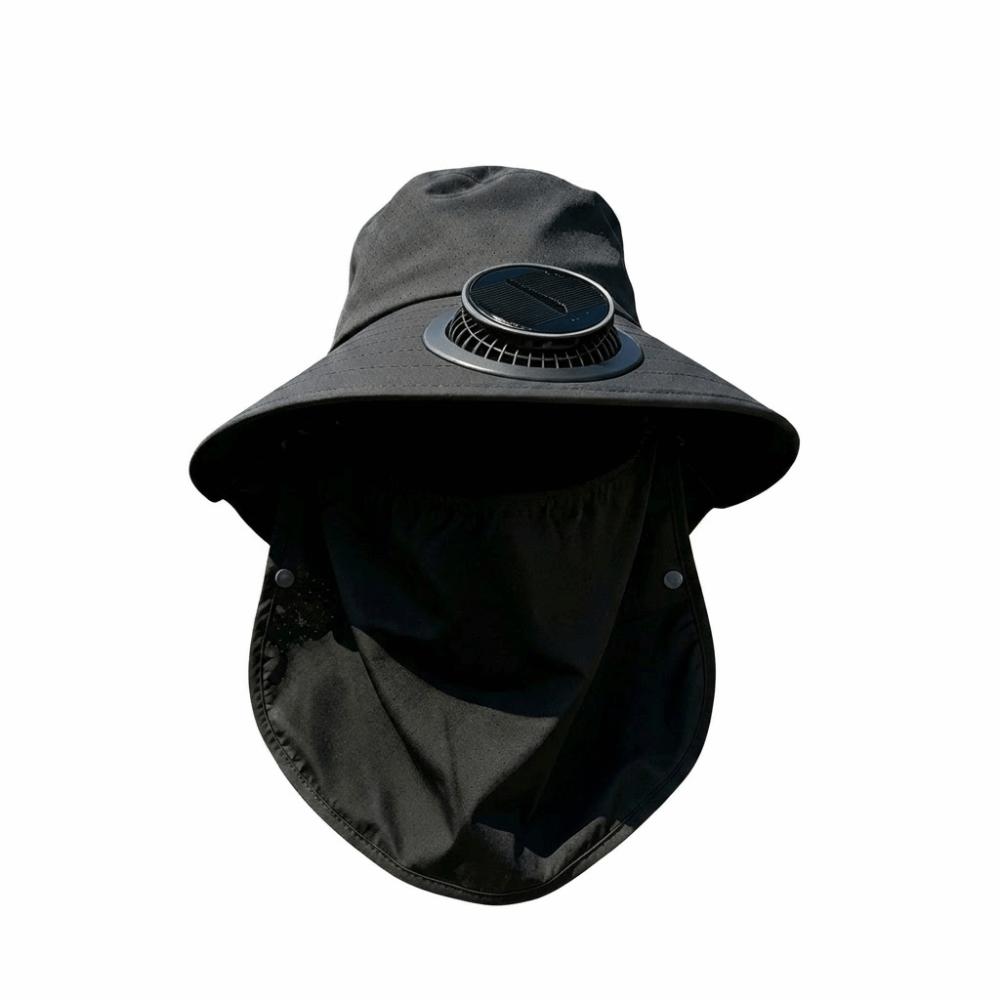 

Long-lasting Rechargeable Fan Hat Adjustable Sun Shading Hat Solar Fan Hat for 3.7V300MAH Fishing чёрный