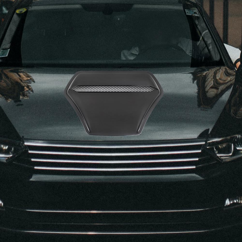 Automotive Hood Scoop Decorative Bonnet Vents Cover For Auto Adhesive Bright Black Decorative Hood Cover Fit For Car Decor