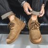 Férfi Retro Rövid Bokacsizma Cipő Divat Alkalmi Vezetőcipő Fekete Barna Széles Fej Magas Szárú Cipő Plusz Méret