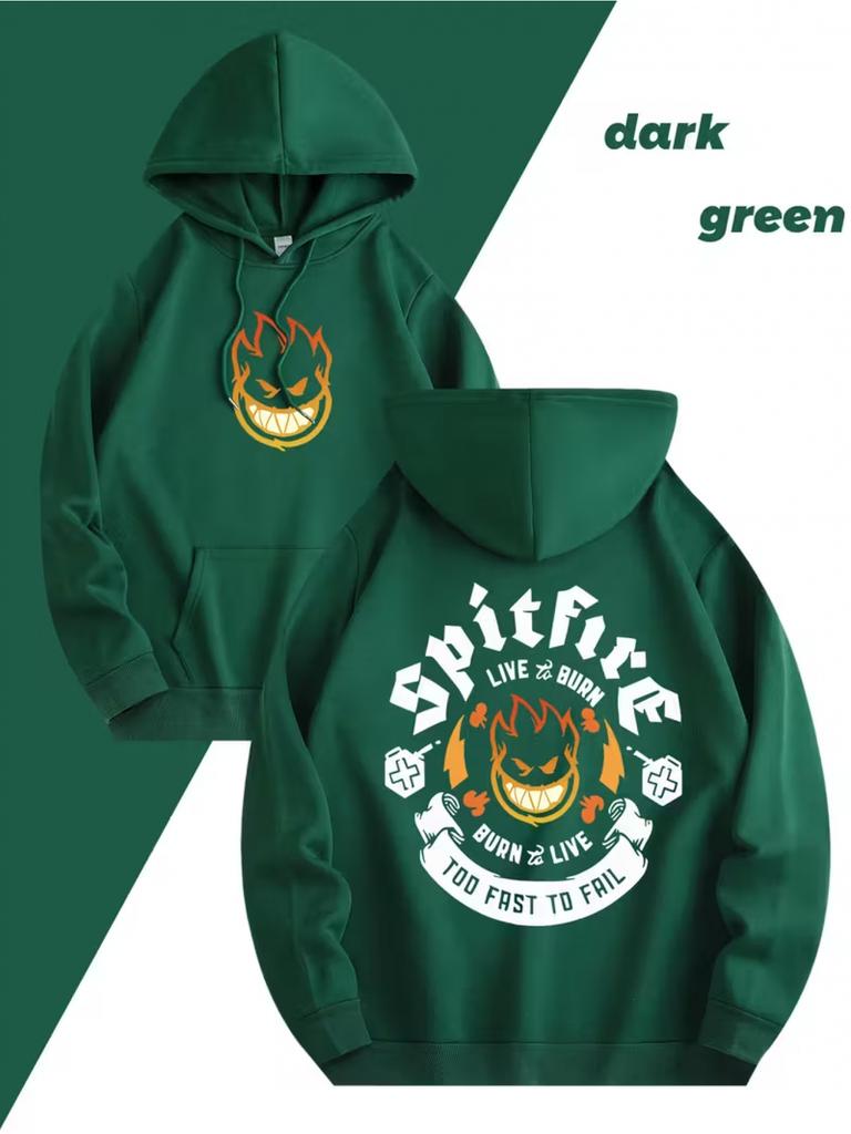 Fun and Unique Letter Print Men's Casual and Comfortable Hoodie, Stylish Long-sleeved Hooded Sweatshirt, Versatile Casual Top for Autumn and Winter.