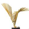 Geometric Figurines Home Decoration Novelty Feng Shui Golden Statue Ornaments for Desk Bookshelf