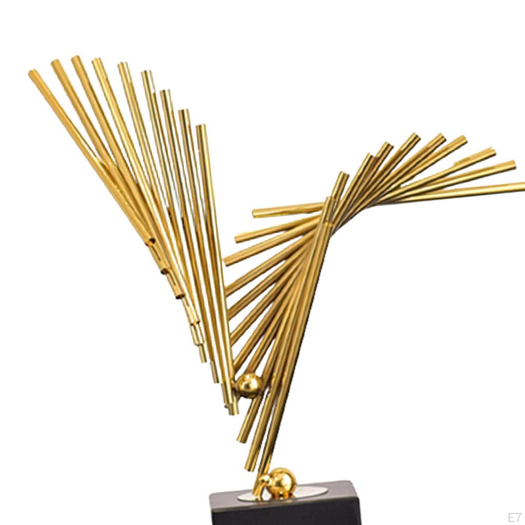 Geometric Figurines Home Decoration Novelty Feng Shui Golden Statue Ornaments for Desk Bookshelf