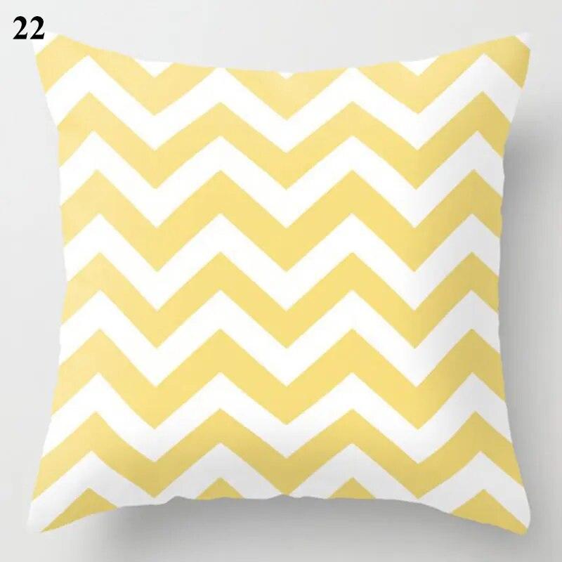 Decorative Cushion Cover Yellow Gray Floral Animal Geometric Pillow Covers Throw Pillows Polyester Single Side Print Pillowcases
