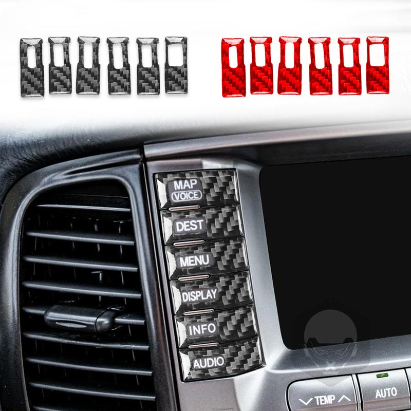Carbon Fiber Stickers for Lexus LX for Toyota Land Cruiser 2003-2007 Car Interior Accessories Center Console Button Trim