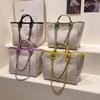 Women's Bag New Large-capacity Trendy Bag Contrasting Color Chain Tote Bag, Shoulder Bag Portable