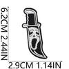 Weird Clown Embroidery Cloth Sticker Halloween Atmosphere Dress Up Horror Doll Patch Sticker Pupil-Free Mummy Embroidery Label