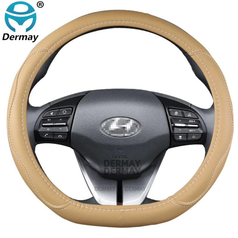 for Hyundai ioniq 2016 2017 2018   Car Steering Wheel Cover D Shape PU Leather Auto Accessories interior Fast Shipping