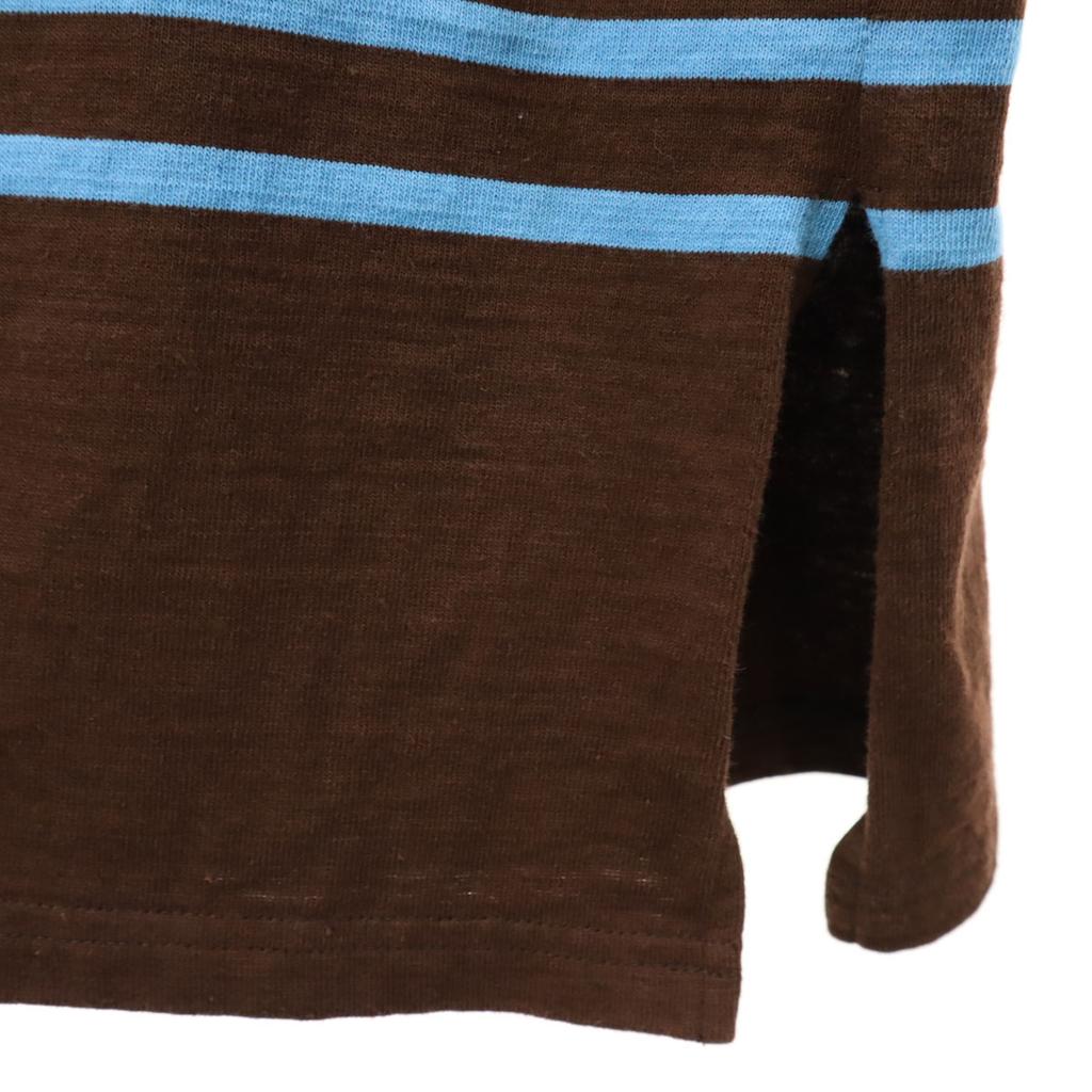 Le Minor Made In France Border Long Sleeve Tunic 1 Brown X Blue One Piece Women Used