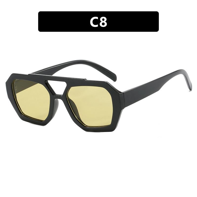 2024 Trendy Double-Bridge Irregular Sunglasses - European & American Influencer Style As Shown
