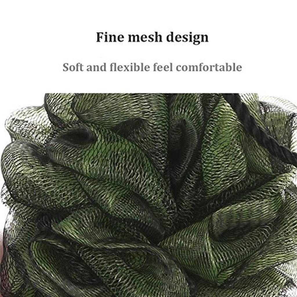 Set of 4 Bath Shower Poufs with Hanging Loops Mesh Body Scrubber Exfoliating Shower Sponge for Daily Bathing and Skin Cleansing