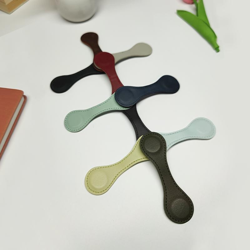 Magnetic  Leather Bookmark Crazy Horse Leather Bookmark Powerful Magnetic Retro Design Bookmark Ins