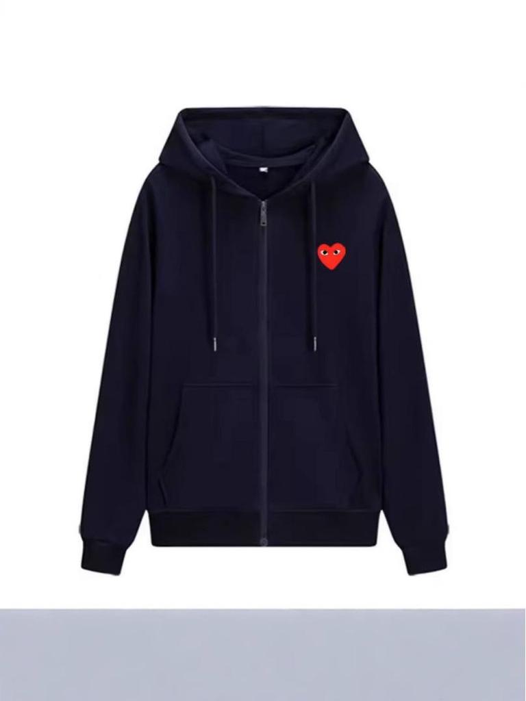 Autumn Winter Japanese Trendy Loose Cardigan Hoodie with Embroidery for Couples