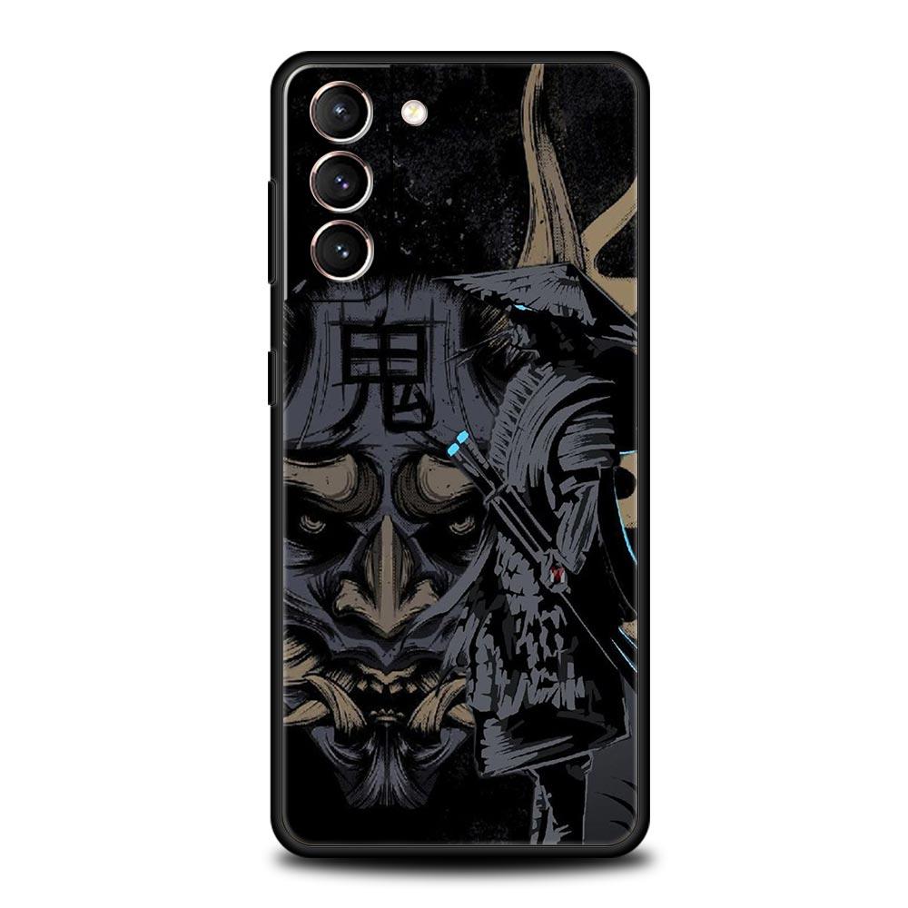 Japan Ghost Face Samurai Soft Phone Case For Samsung Galaxy S25 Edge S24 Plus S23 FE S22 S21 S20 Ultra 5G S10 Protect Cover