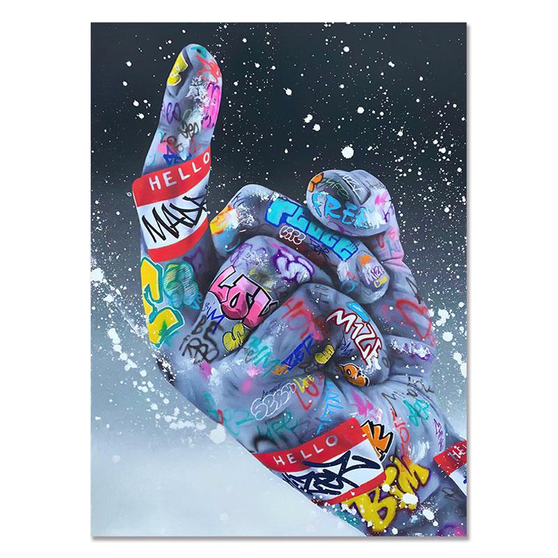 Abstraktní pouliční graffiti umělecká grafika Milovník líbání Malba na plátně Plakáty a tisky Ruční obraz na zeď do obývacího pokoje Home Decor