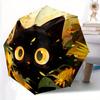 1pc Black Cat Automatic Open/close Folding Umbrella, Compact Portable Travel Umbrella,Durable Construction Yy250814186