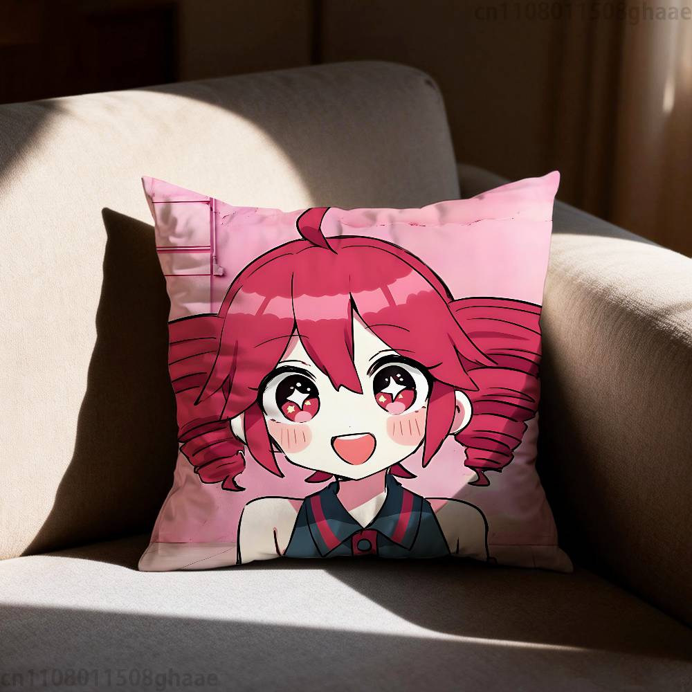 Virtual Singer KKasane Teto Pillow Case Antidustmite Pillowcase Invisible zipper silky short plush Sofa cushion cover