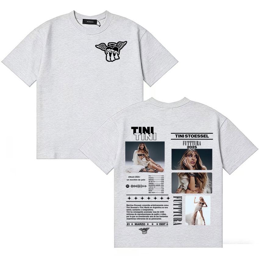 Singer TINI STOESSEL Futtura Harajuku Merch Tee Shirts Unisexs Women Short Sleeve Tshirts Fashion Streetwear ONeck Cotton Tshirt