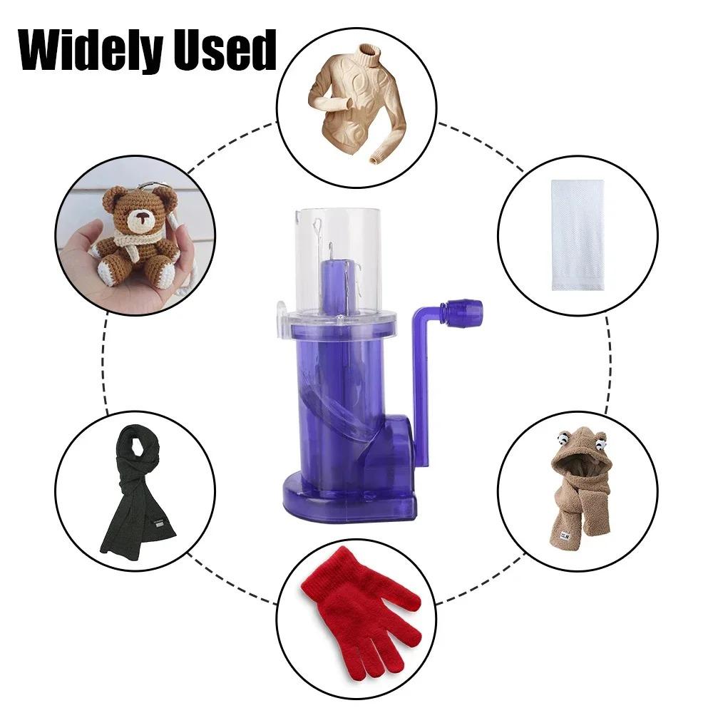 Portable Hand Knitting Machine Hand Crank Knit Loom for DIY Sweaters and Scarves Embellishment Tool with Accessories for Weaving