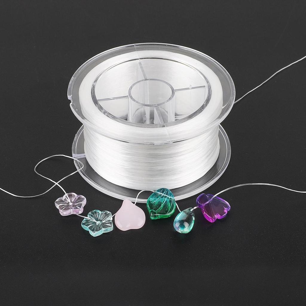 30-200M Crystal Beading Stretch Elastic Thread Cord with Box 0.2/0.6/0.8/1mm Transparent Clear Wire/String