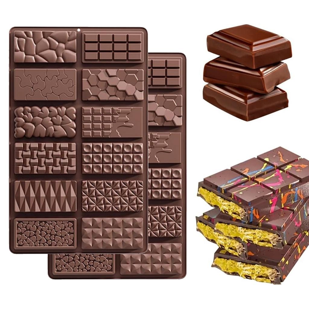 Chocolate Mold 2-Pack, Extra Large Silicone Mold with Spatula, 27x17x1.1cm, Easy To Clean