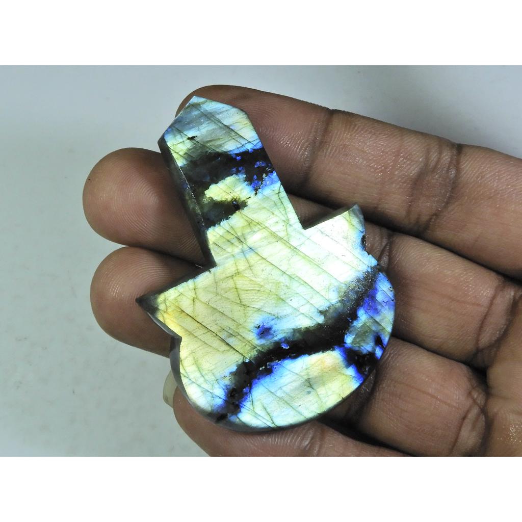Natural Multi Labradorite Gutiar Shape Cabochon Loose Gemstone 41X50X07MM B-109